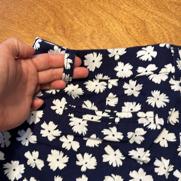 J. Crew Blue and White Bermuda Shorts Floral Design - Picture 7 of 11